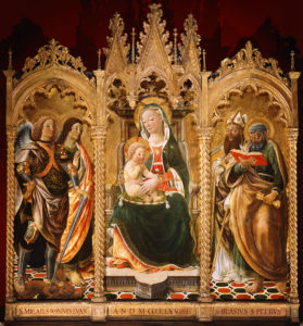 Madonna and Child with Saints, Baldassare di Biagio del Firenze (called the Master of Benabbio) and Matteo Civitali in M&G Collection