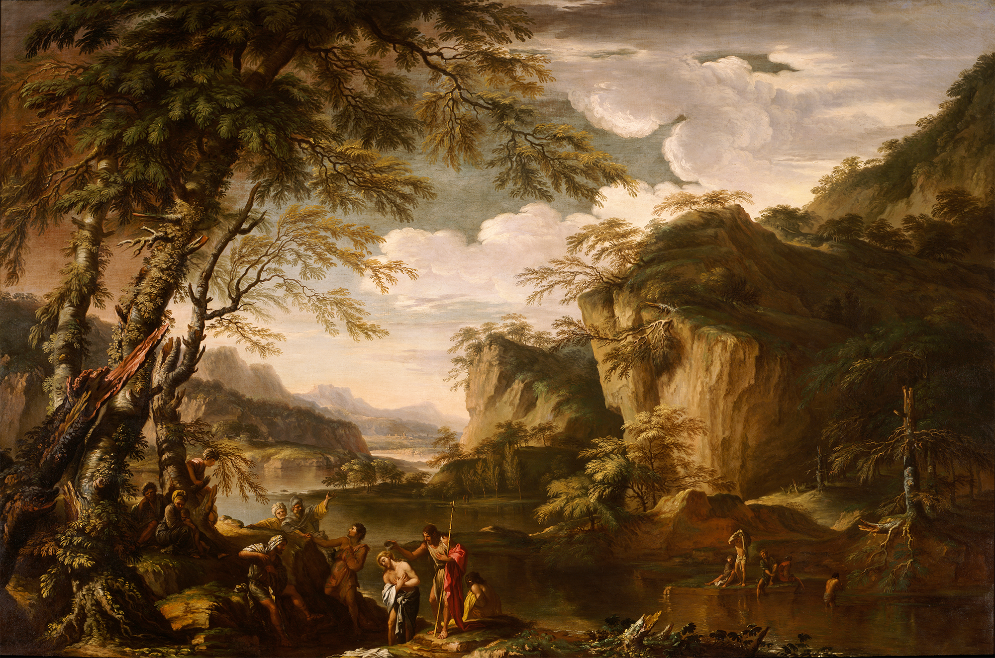 Landscape with Baptism of Christ, Salvator Rosa in M&G Collection