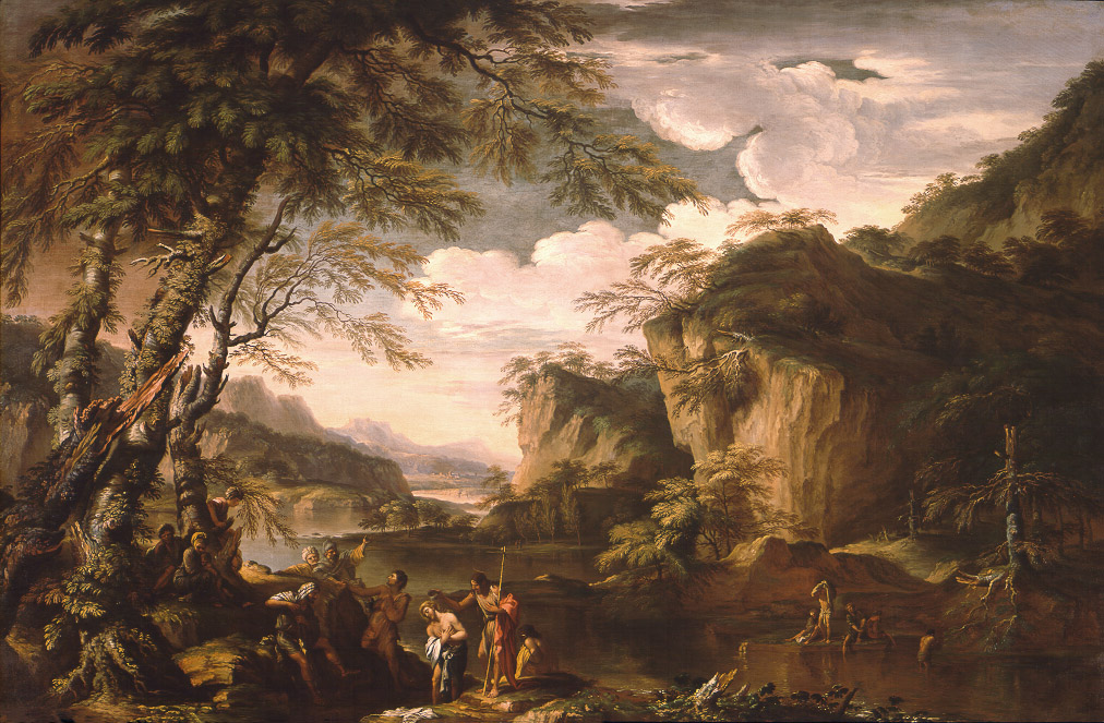 Landscape with Baptism of Christ, Salvator Rosa in M&G Collection
