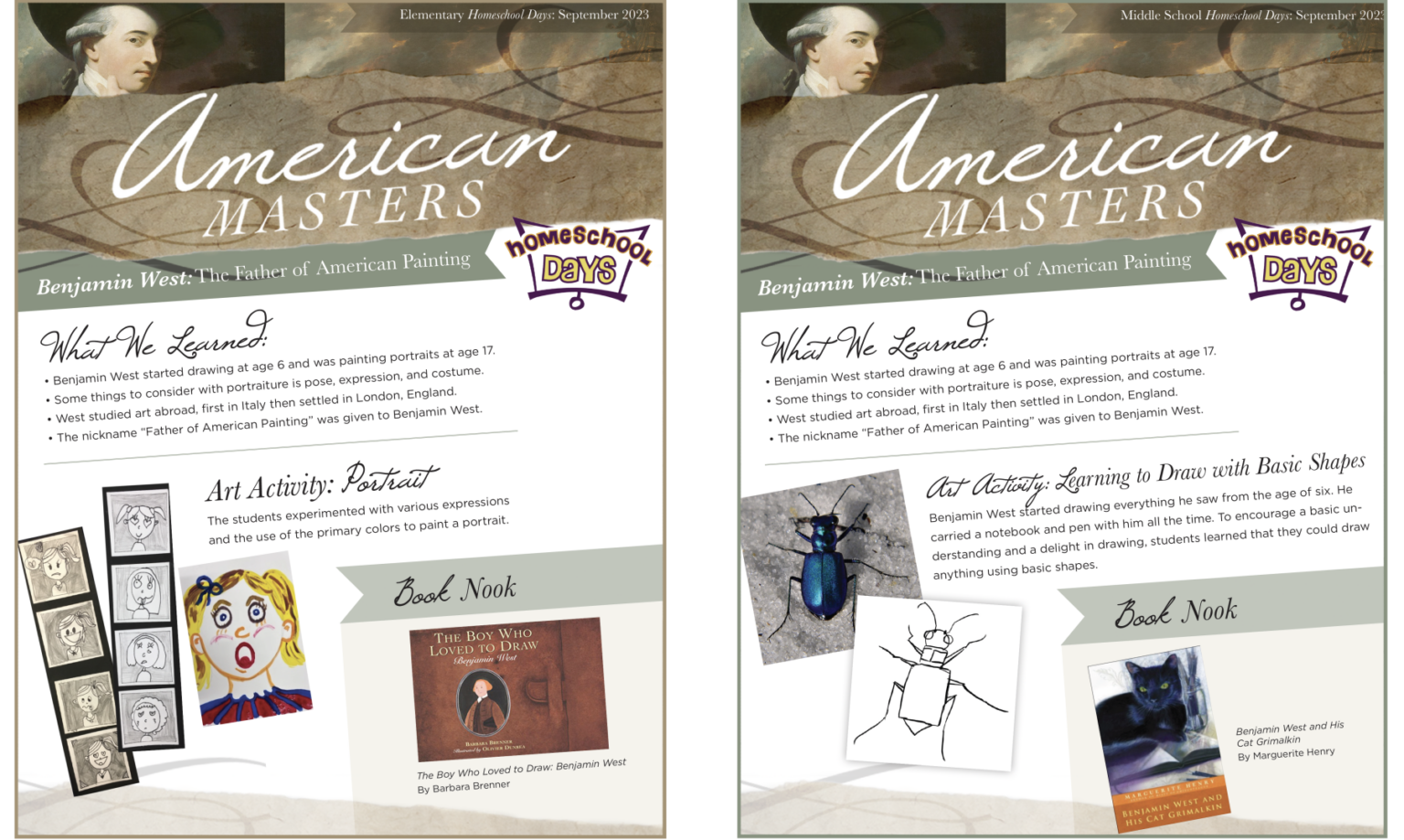 Homeschool Days Activity Sheets 20232024 Museum & Gallery
